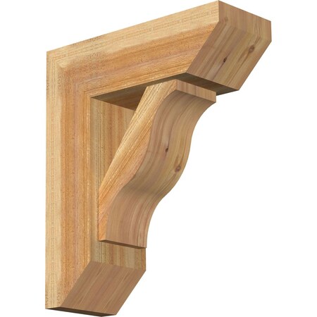 Ekena Millwork Funston Slat Rough Sawn Bracket w/ Offset Brace, Western Red Cedar, 8"W x 22"D x 26"H BKT0806X22X26FST06RWR